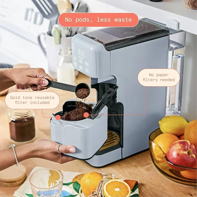 Perfect Grind™ Programmable Single Serve Coffee Maker White Icing by Drew Barrymore (Blue)