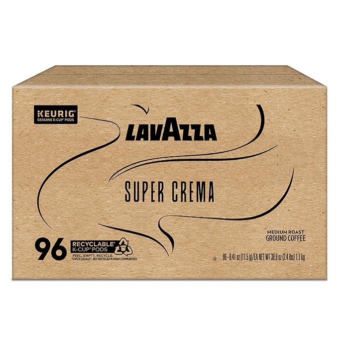 Lavazza Super Crema Single Serve Keurig® K-Cup® Pods Medium Espresso Roast Coffee 1 Box 96 Count