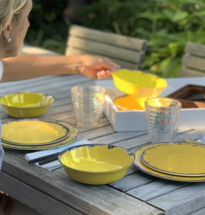 Fox Run 48790 Melamine Dinnerware Set 10 Yellow