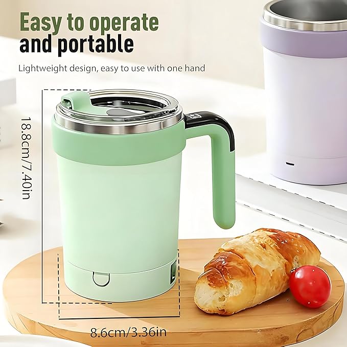 2026 New Electric Coffee Mug with a Built-In Lcd Thermometer Perfect for Brewing Coffee Milk Cocoa Etc Made of 304 Stainless Steel Upgraded Digital Touchscreen Mode (Purple)