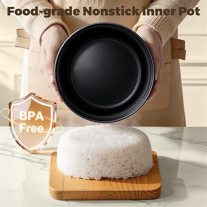 CHACEEF Mini Rice Cooker 2 Cups Uncooked 1.2L Rice Cooker Small Portable Non-Stick Small Travel Rice Maker BPA Free Smart Control Multifunction Cooker with 24 Hours Timer Delay &amp Keep Warm Fun