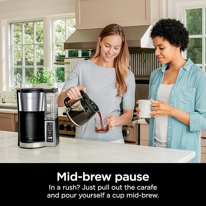 Ninja 12-Cup Programmable Coffee Brewer 2 Brew Styles Adjustable Warm Plate 60oz Water Reservoir Delay Brew - Black/Stainless Steel