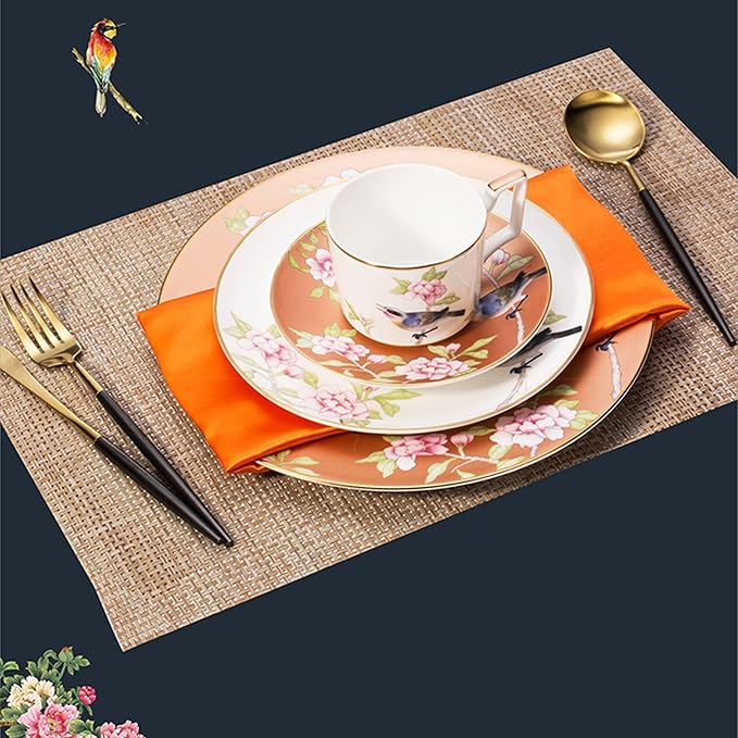 8-piece dishes set for 2 bone china dinnerware set porcelain dinnerware set hotel family gathering banquet wedding Gift for maternal grandmother (set for 2)