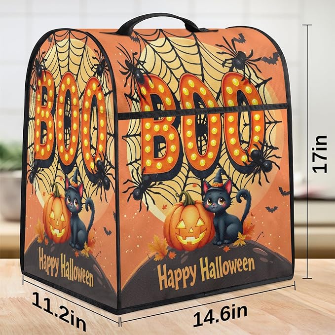 cfpolar Kitchen Aid Mixer Cover Compatible with 6-8 Quarts Halloween Cat Spider Pumpkin Moon Stand Mixer Cover Kitchen Aid Mixers Accessories Appliance Organizer Bag Dust Covers with Zipper Pocket
