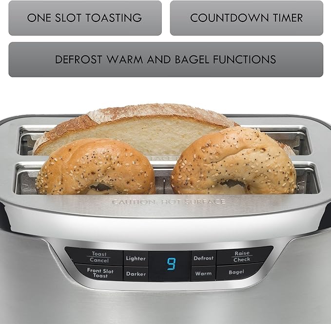 Kenmore Elite toaster 4-slice -wide slot countertop stainless steel Auto lift toasters grill or toast bread bagel &amp buns commercial easy tray clean function with compact pop up tostadora de pan