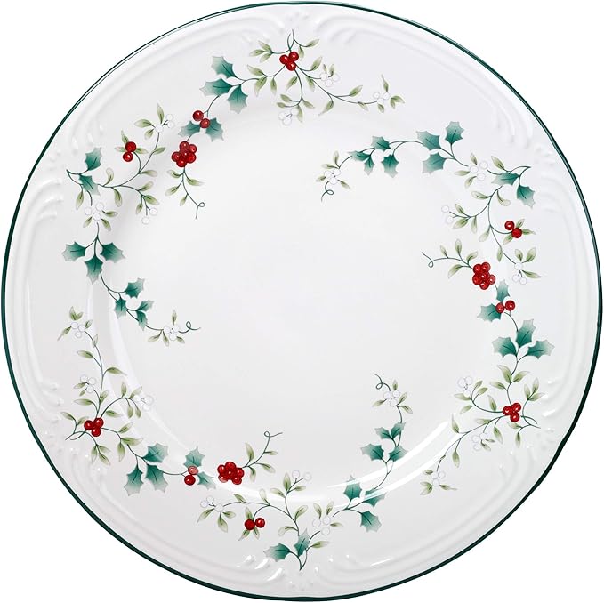 Pfaltzgraff 5072007 Winterberry Holiday 16 Piece Dinnerware Set Service for 4 White