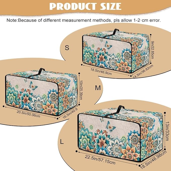 Doojoayie Small Appliance Cover 6 Slice Toaster Dust Protection Cover 19.7x16x 10 Bread Machine Protector Floral Print Gift for Mother Wife Women Cook