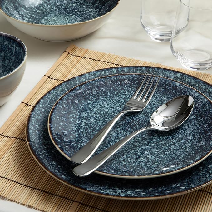 Larder &amp Vine Ceramic Stoneware Dinnerware 16-Piece Set 4 Place Settings (Bondi Waters)