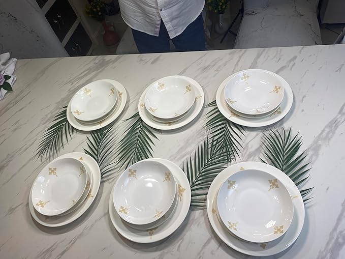 Ethiopian Cross Dinner Set Muluya Essentials Golden Design (12 10.5) ME0002224