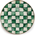 MACKENZIE-CHILDS Enamel Salad and Dessert Plate Small Plate for a Dessert or Appetizer Dish 8 Inches Green-and-White Emerald Check