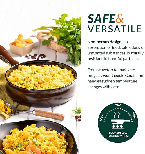 100% Ceramic Non Toxic Healthy Longlasting Lightweight Cookware Set - Oven Safe Up to 1200F Dishwasher Safe - PFAS PTFE PFOA PFOS - Matte Rosemary