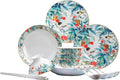 Fine Bone China Dinnerware Set Porcelain &amp Ceramic Dinnerware Sets Bone Stoneware &amp Ceramic Cookware Tableware Set Includes Dinner Plates|Spoons|Pasta Bowls (20PCS * 4-Person Set)