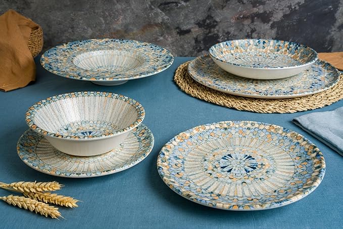 Dinner Set (medium) - Luca Mosaic - 24 pieces - 6 Persons - Porcelain