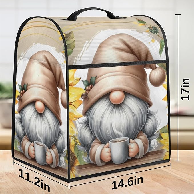 cfpolar Kitchen Aid Mixer Cover Compatible with 6-8 Quarts Flower Dwarf Sunflower Stand Mixer Cover Kitchen Aid Mixers Accessories Appliance Organizer Bag Dust Covers with Zipper Pocket