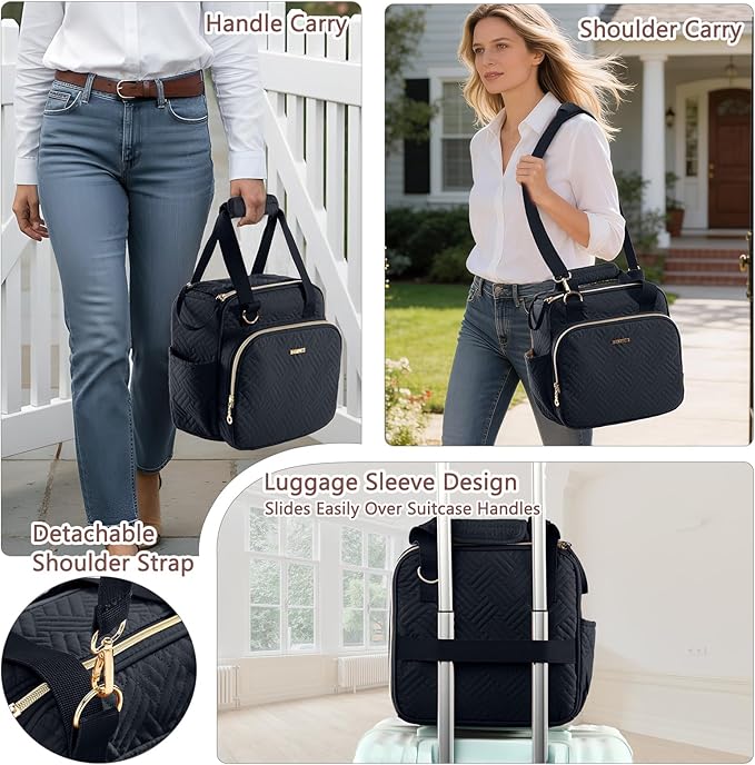 BAGSPRITE Coffee Maker Travel Bag Compatible with Keurig K-Mini Mate Full Open Carrying Case with Quilted Padded Soft Microfiber K--Cup Single Serve Coffee Maker Bag with Pod Organizer Mug Pockets