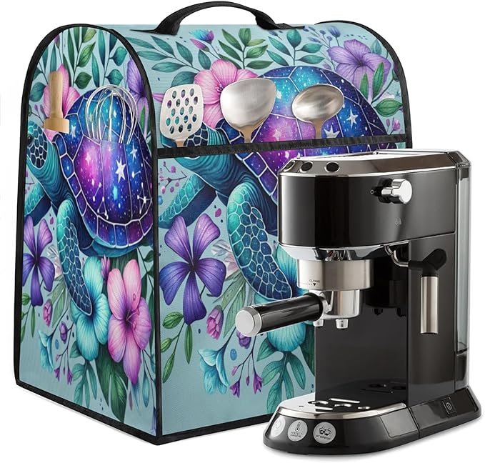 Kitchen Aid Mixer Cover Animal Turtle Flower Stand Mixer Cover Compatible with 6-8 Quarts Stand Mixers Dust Covers with Zipper Pocket Foldable Washable Kitchen Aid Organizer Bag