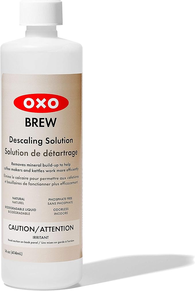 OXO Brew 9 Cup Stainless Steel Coffee Maker &amp BREW Descaling Solution - 14 Fluid Ounce Bottle