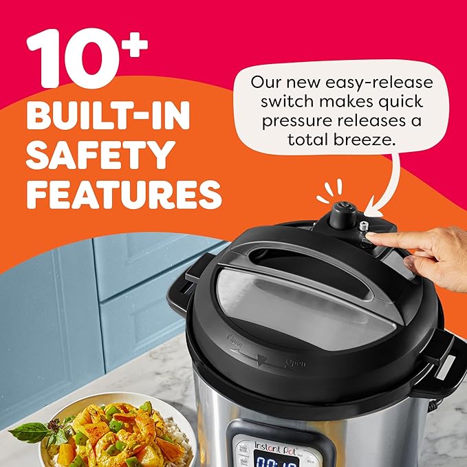 Instant Pot Duo 7-in-1 Electric Pressure Cooker Slow Cooker Rice Steamer Sauté Yogurt Maker Warmer &amp Sterilizer Includes App With Over 800 Recipes Stainless Steel 6 Quart