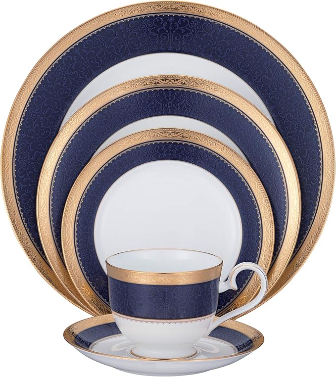 Noritake Odessa Cobalt Gold 5-Piece Place Setting Service for 1