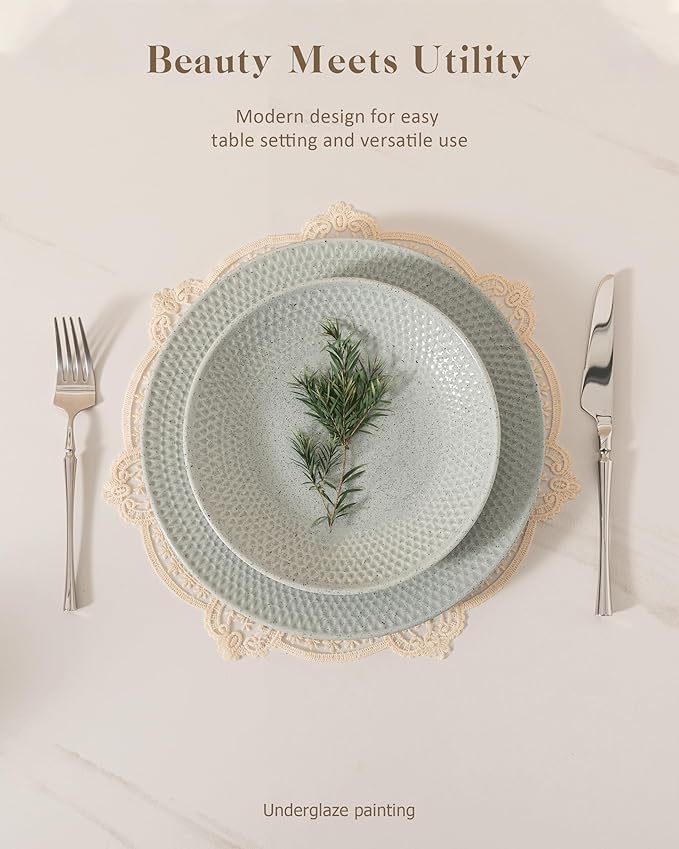 Dinnerware sets plates and bowls sets modern platesCeramic Dinnerware Sets12 Pieces Porcelain Lightweight PlatesScratch Resistant Dish Set (style - 12 4 - Set (12pcs))