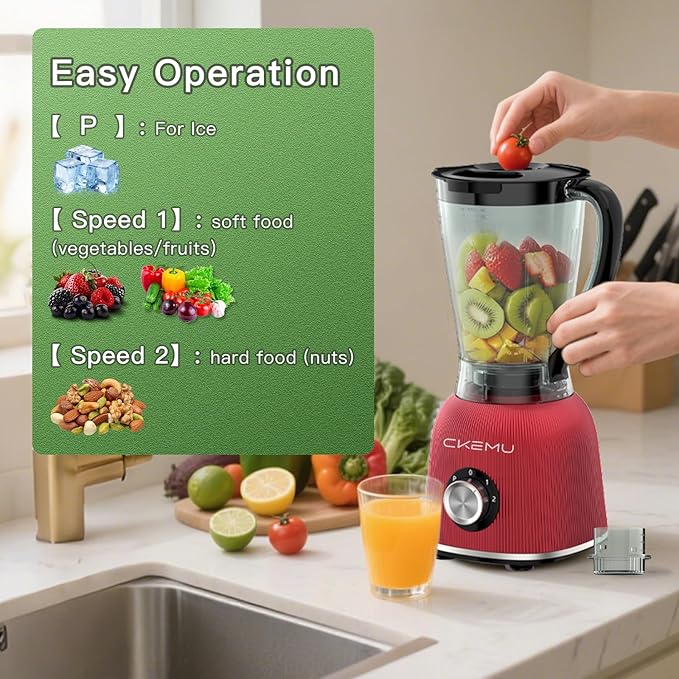 Professional Blender | 8-Cup Big Capacity | Powerful 25000RPM Motor | Smoothies Shakes and Frozen Drinks Blender | BPA-Free &amp Dishwasher-Safe | Red