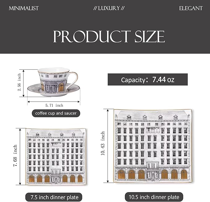 European Style Dinnerware Set Service for 2 Bone China Dinnerware Sets Unbreakable Porcelain Dinner Sets Coffee Cup and Saucer Tableware Set Steak Dinner Plates Dish Set sets-007