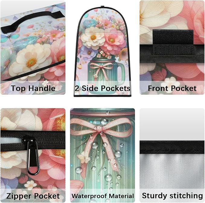 cfpolar Kitchen Aid Mixer Cover Compatible with 6-8 Quarts Butterfly Rainbow Flower Stand Mixer Cover Kitchen Aid Mixers Accessories Appliance Organizer Bag Dust Covers with Zipper Pocket
