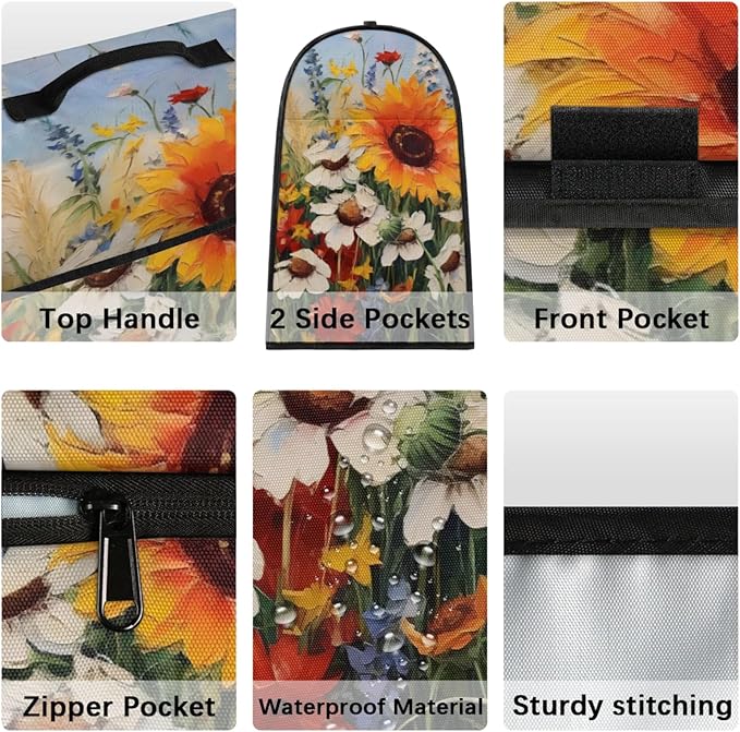 cfpolar Kitchen Aid Mixer Cover Compatible with 6-8 Quarts Oil Painting Sunflower Stand Mixer Cover Kitchen Aid Mixers Accessories Appliance Organizer Bag Dust Covers with Zipper Pocket