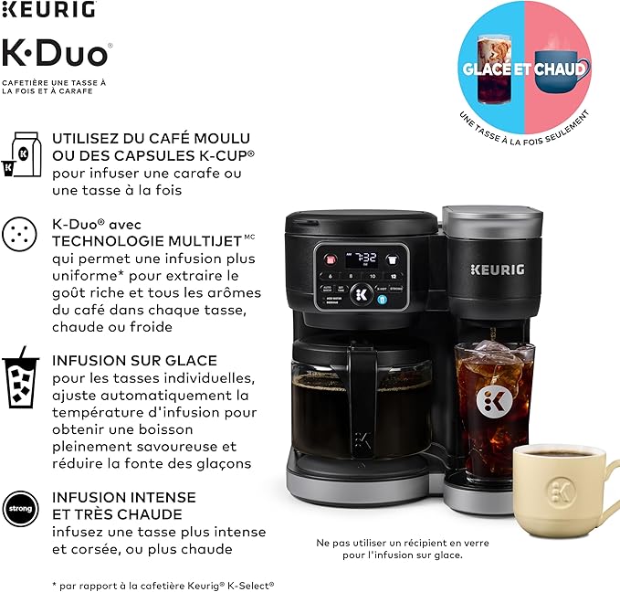 Keurig K-Duo Single Serve K-Cup Pod &amp Carafe Coffee Maker Black