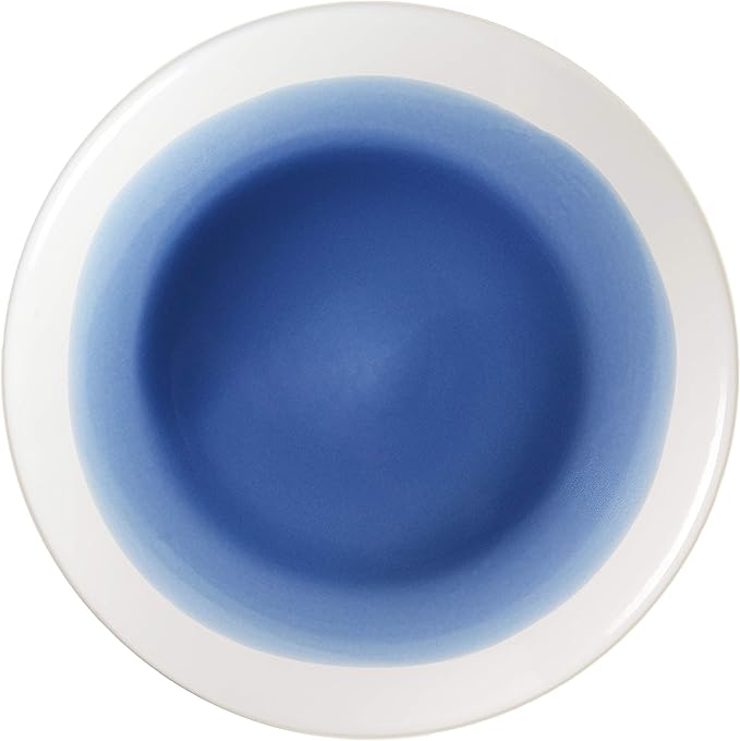 American Atelier Round Dinnerware Sets | Blue &amp White Kitchen Plates Bowls and Mugs | 16 Piece Stoneware Oasis Collection 10.5 x 10.5 | Dishwasher &amp Microwave Safe | Service for 4