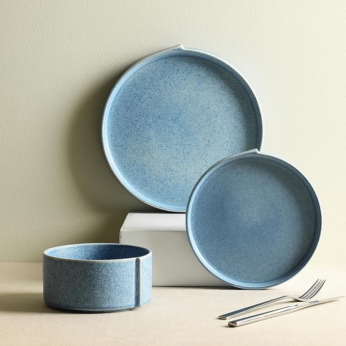 Stone Lain Bao 12-Piece Dinnerware Set Stoneware Blue