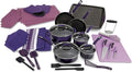 Nasco WA35044 Color-Coded Kitchen Set - Purple Kitchen Kit for Teaching Cooking Classes Cookware Set Utensils and Knife Set