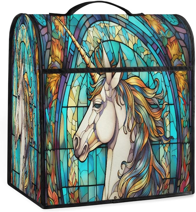 cfpolar Kitchen Aid Mixer Cover Compatible with 6-8 Quarts Animal Horse Glass Painting Stand Mixer Cover Kitchen Aid Mixers Accessories Appliance Organizer Bag Dust Covers with Zipper Pocket