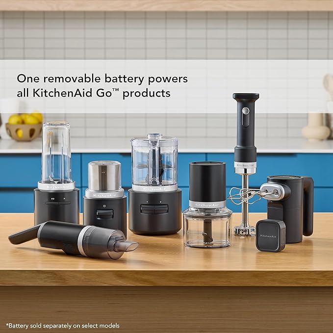 KitchenAid Go Cordless Hand Blender with Accessories - battery sold separately KHBRV05 Black Matte