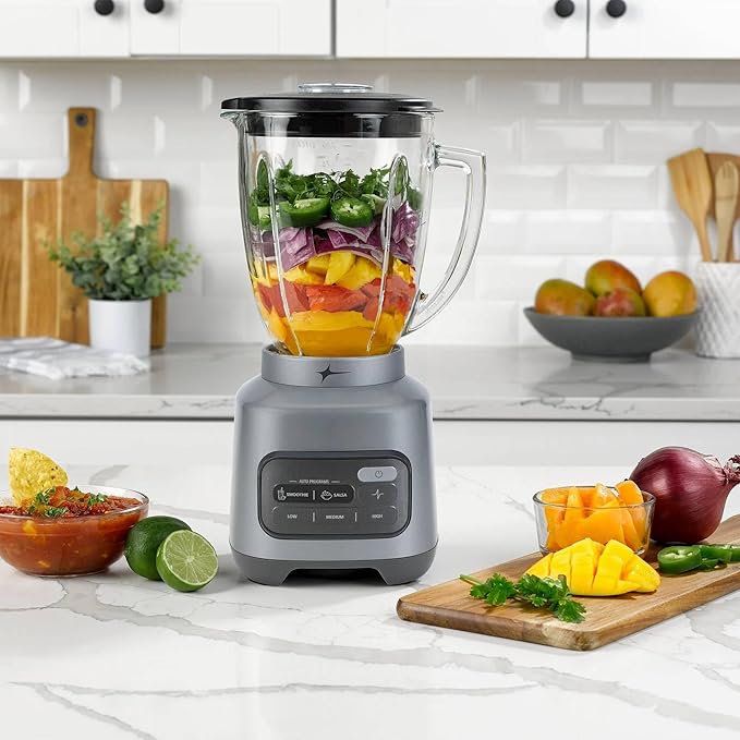 One-Touch Glass Blender 8-Cup Glass Jar Smoothie Blend