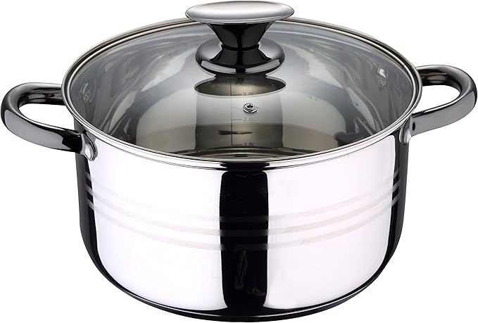 San Ignacio Jolie 8-Piece Cookware Suitable for Induction Hita in Stainless Steel with Set of 12 Silicone Lids