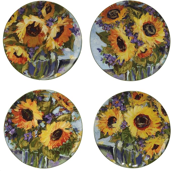 Certified International Sunflower Bouquet 16 Piece Dinnerware Set Service For 4