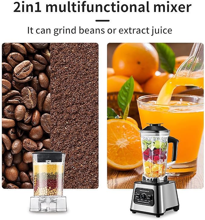 Electric Blender Kitchen Blending Cup 2.5L Portable Food Chopper/grinder Self-cleaning Function Can Make Smoothies and Juices.