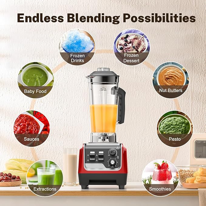Smoothie Blender 1800W Powerful Blenders for Kitchen 70 Oz Large Capacity and BPA-Free Containers with To-Go Cup Countertop Blender for Smoothies Ice Crushing &amp Frozen Drinks