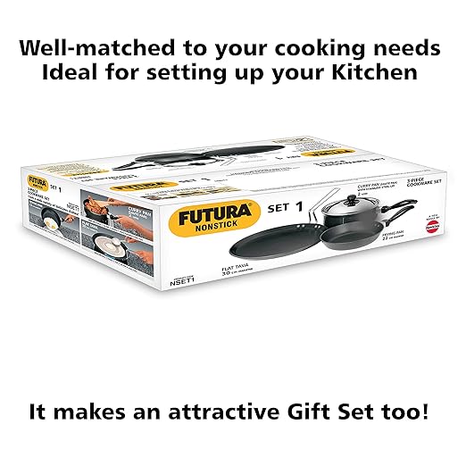 Hawkins Futura Non-Stick Cookware Set 4 Pieces (QS1)