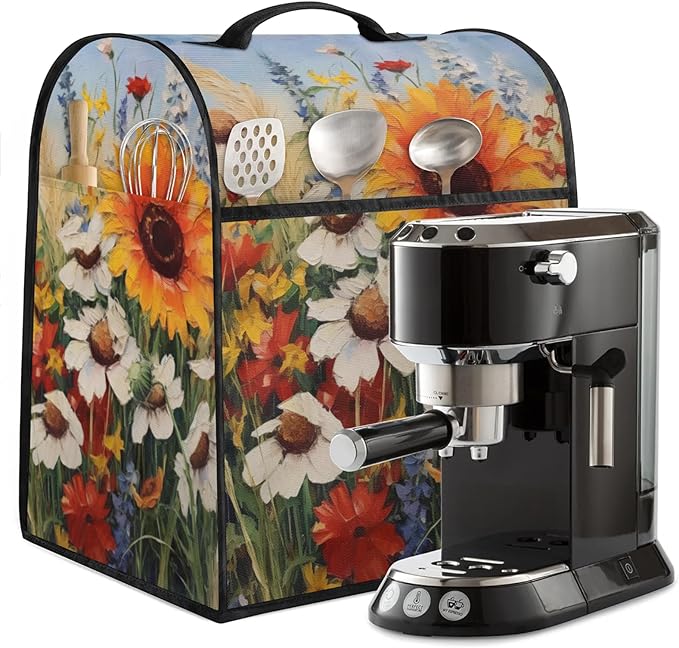 cfpolar Kitchen Aid Mixer Cover Compatible with 6-8 Quarts Oil Painting Sunflower Stand Mixer Cover Kitchen Aid Mixers Accessories Appliance Organizer Bag Dust Covers with Zipper Pocket