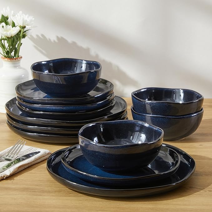 16 piece Stoneware Dinnerware Sets Starry Blue