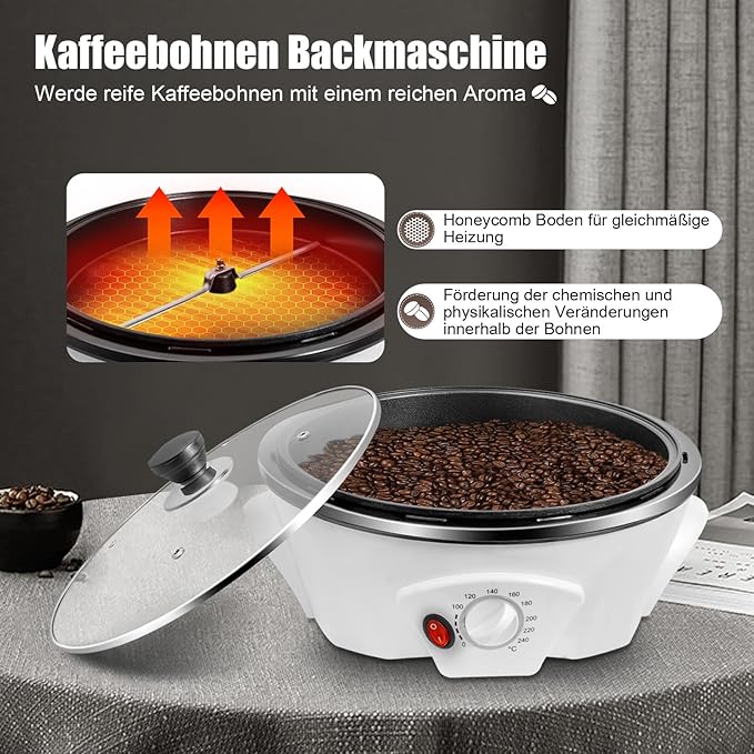 Coffee Roaster Baker Electric Coffee Bean Roasting Machine 32-464℉ Household Beans Baking Machine 1.1lbs Capacity