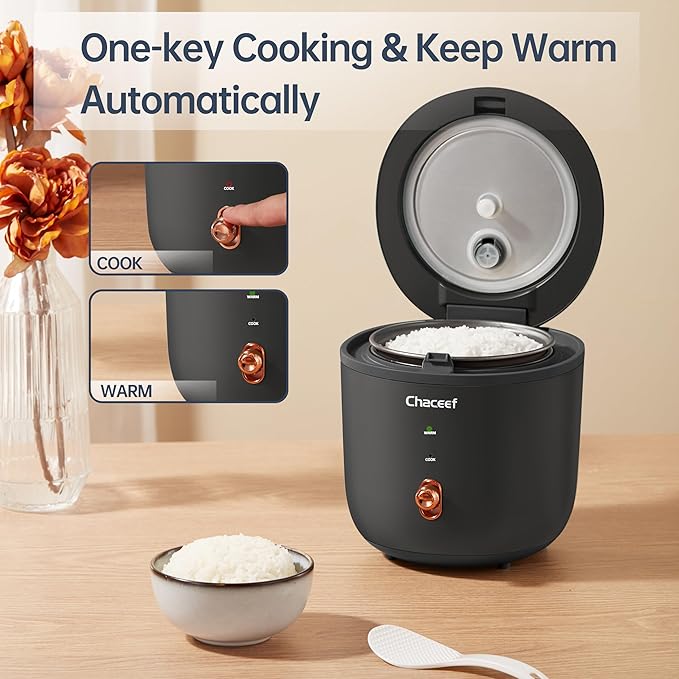 CHACEEF 1.2L Mini Rice Cooker &amp 350ml Travel Electric Kettle