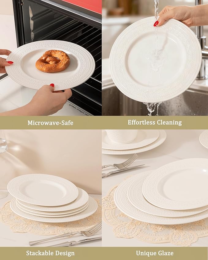 Dinnerware sets plates and bowls sets modern platesCeramic Dinnerware Sets12 Pieces Porcelain Lightweight PlatesScratch Resistant Dish Set (style - 15 4 - Set (12pcs))