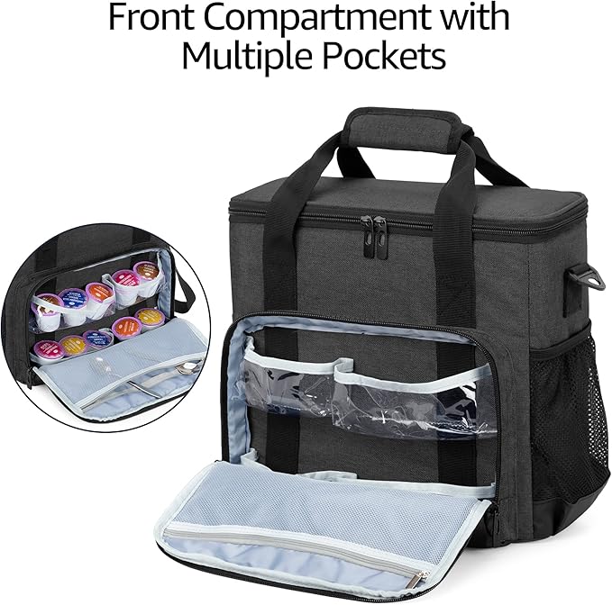 CURMIO Coffee Maker Carrying Bag Compatible for Keurig K-Mini or K-Mini Plus Single Serve Coffee Machine Travel Bag for K-Cup Pods Black (Bag Only)