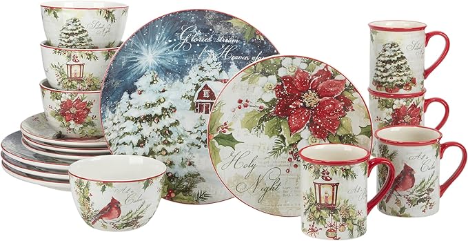 Certified International Silent Night 16 pc Dinnerware Set Service for 4