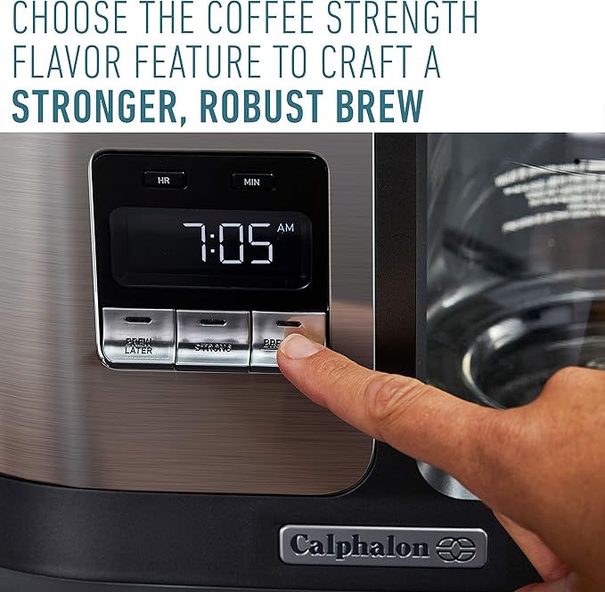 Calphalon BVCLDCG1 Perfect-Brew 10-Cup Coffee Maker Dark Stainless Steel