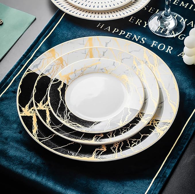 24-piece dinnerware sets dish set for 6 dinner plate set kitchen dish set with dinner plates and cup daily use lightweight for housewarming party plates and cups set