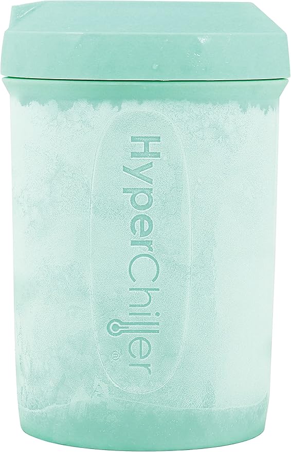 HyperChiller HC2M Patented Iced Coffee/Beverage Cooler NEW IMPROVEDSTRONGER AND MORE DURABLE! Ready in One Minute Reusable for Iced Tea Wine Spirits Alcohol Juice 12.5 Oz Mint Blue